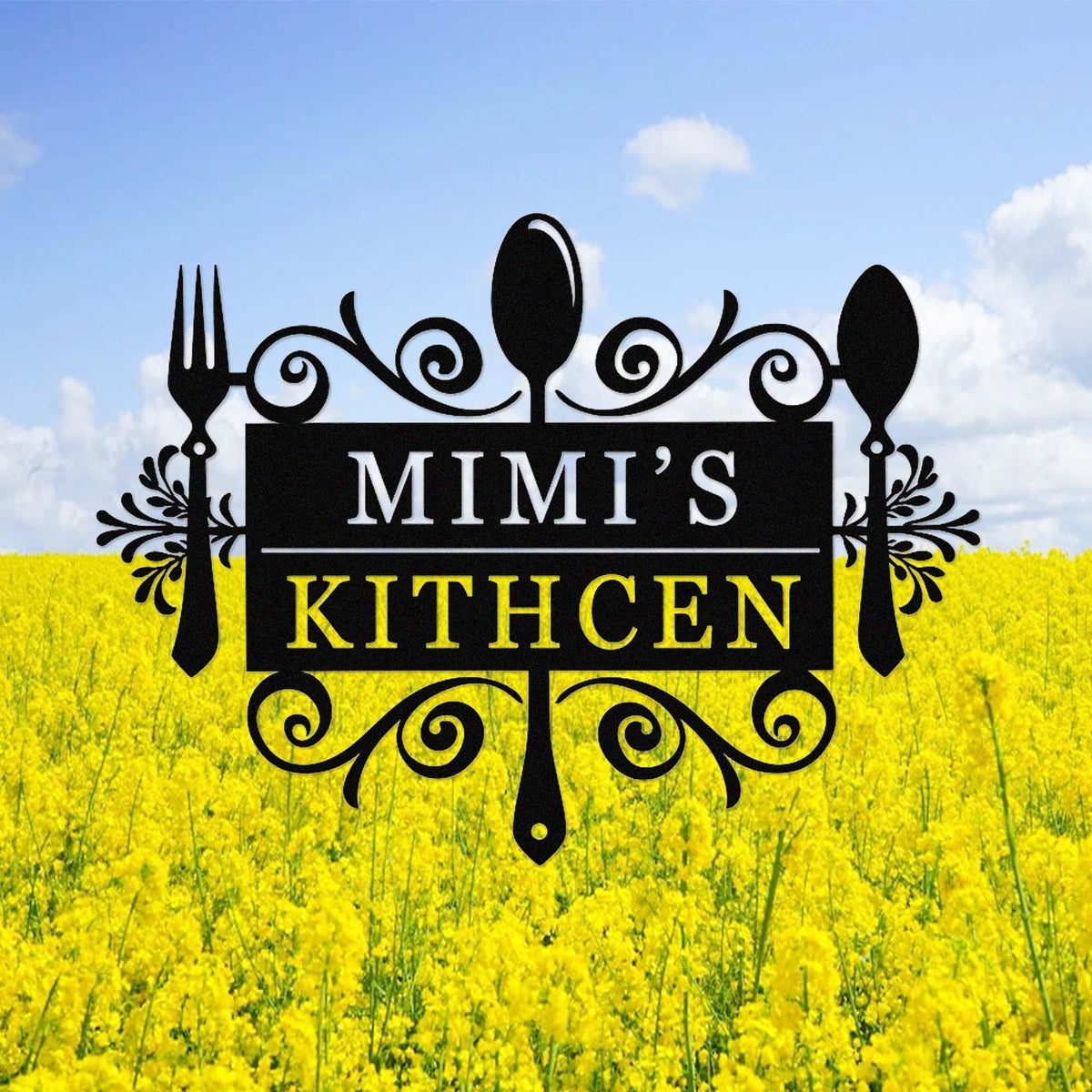 Custom Metal Kitchen Signkitchen Wall Artpersonalized Kitchen Name Signsmimi's Kitchen Wall Decorcooking Giftfarmhouse Kitchen Sign