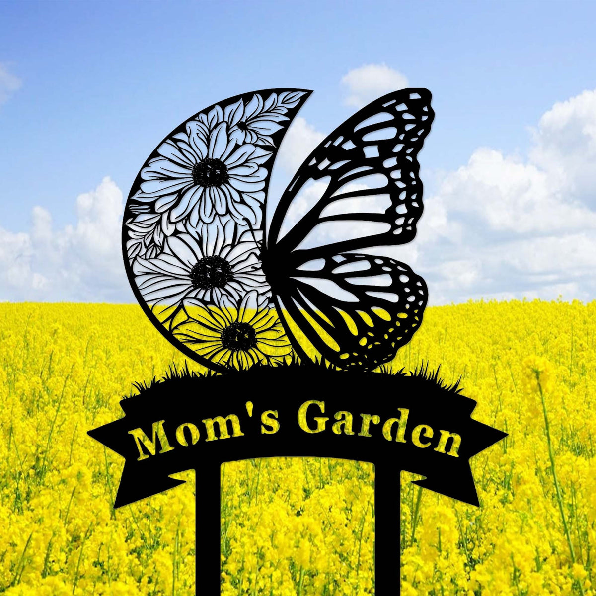 Personalized Metal Butterfly Garden Sign Custom Garden Signbutterfly Flowers Garden Stakeoutdoor Garden Decorgarden Artgift For Gardener