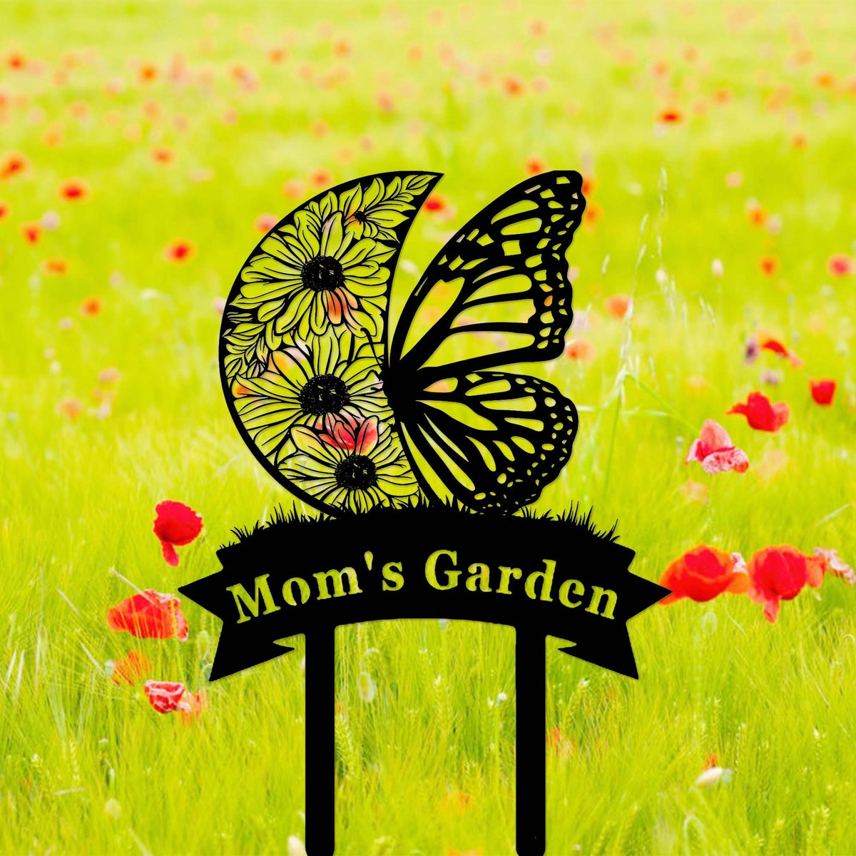 Personalized Metal Butterfly Garden Sign Custom Garden Signbutterfly Flowers Garden Stakeoutdoor Garden Decorgarden Artgift For Gardener
