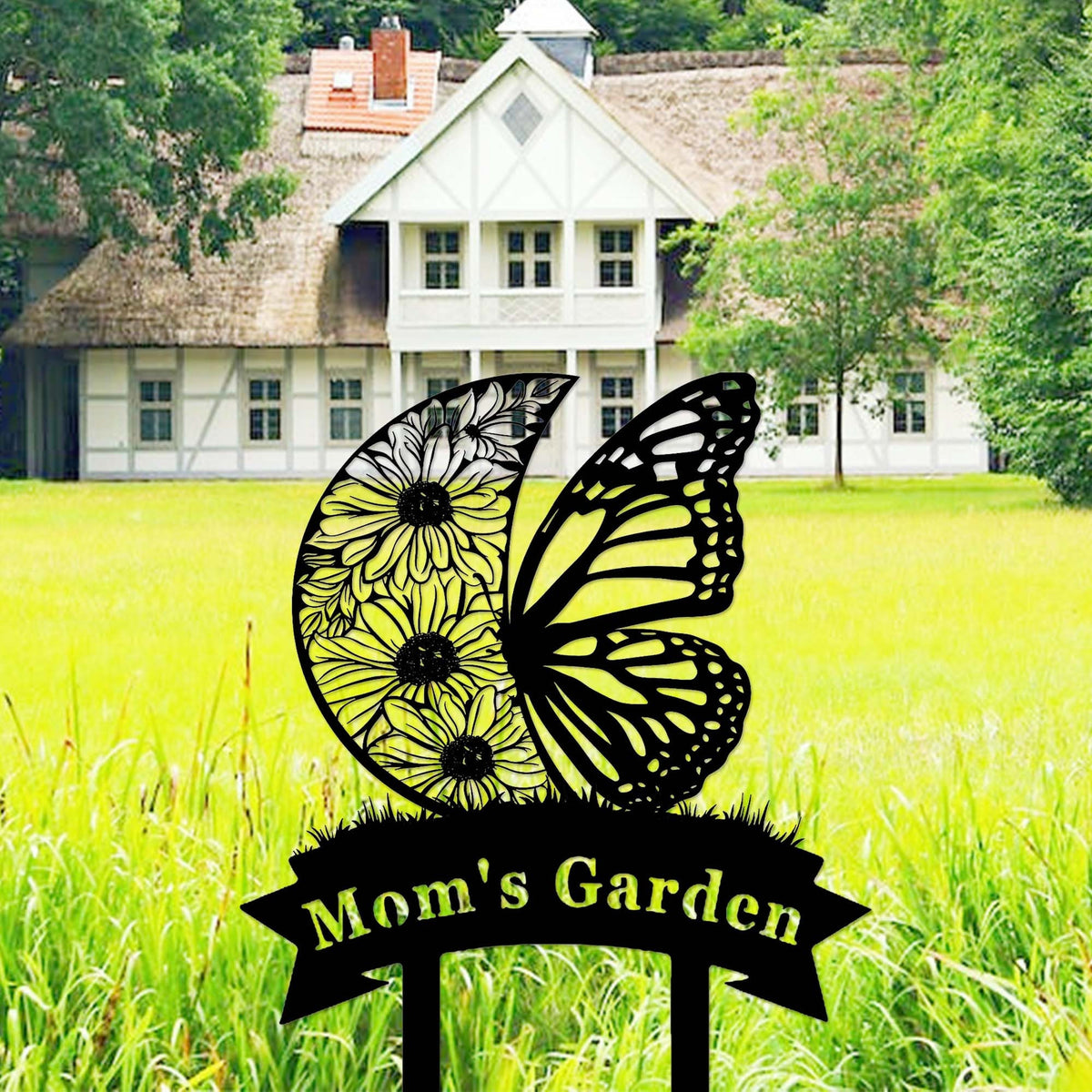 Personalized Metal Butterfly Garden Sign Custom Garden Signbutterfly Flowers Garden Stakeoutdoor Garden Decorgarden Artgift For Gardener