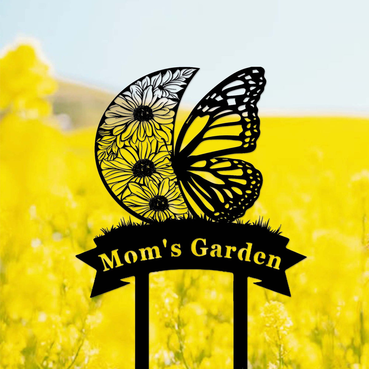 Personalized Metal Butterfly Garden Sign Custom Garden Signbutterfly Flowers Garden Stakeoutdoor Garden Decorgarden Artgift For Gardener