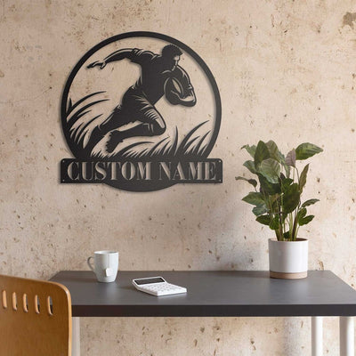 Custom Rugby Metal Sign with LED lights, Rugby Gift, Rugby Player Gift, Birthday Gift for Him, Sports Sign, Rugby Player Name Sign