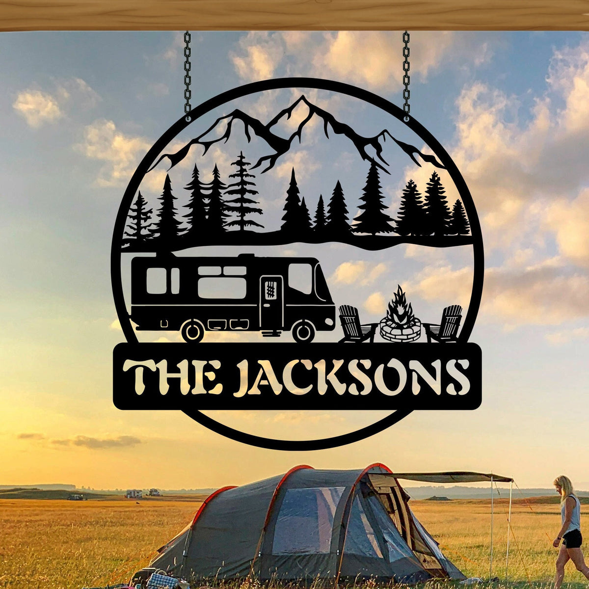Custom Camper Sign Outdoor Camping Sign Outdoor Camping Sign Anniversary Gift Family Camp Sign Rv Decor Camper Decor