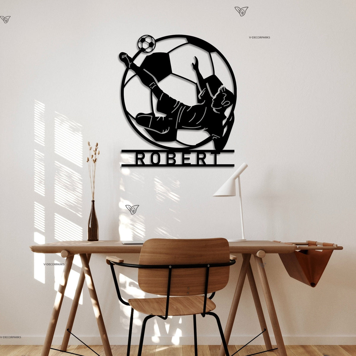 Custom Football Player Metal Sign With Led Light Football Player Name Sign Metal Soccer Wall Art Boys Room Decor Football Lover Gift