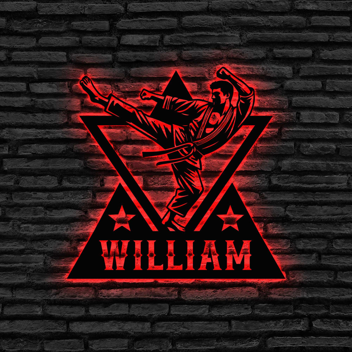 Personalized Martial Arts Metal Wall Art With Led Lights Custom Martial Art Metal Sign Taekwondo Karate Sign Boy Room Decor Gift For Him