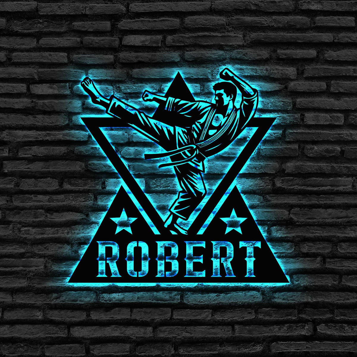 Personalized Martial Arts Metal Wall Art With Led Lights Custom Martial Art Metal Sign Taekwondo Karate Sign Boy Room Decor Gift For Him