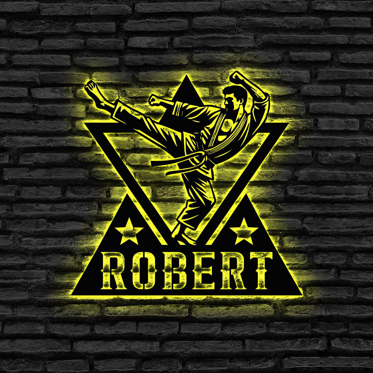 Personalized Martial Arts Metal Wall Art With Led Lights Custom Martial Art Metal Sign Taekwondo Karate Sign Boy Room Decor Gift For Him