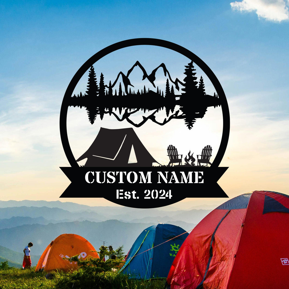Personalized Camping Gift Tent Camper Sign Camping Metal Sign Fire Pit Sign Campsite Sign Cabin Decor Camper Decor Outdoor Sign