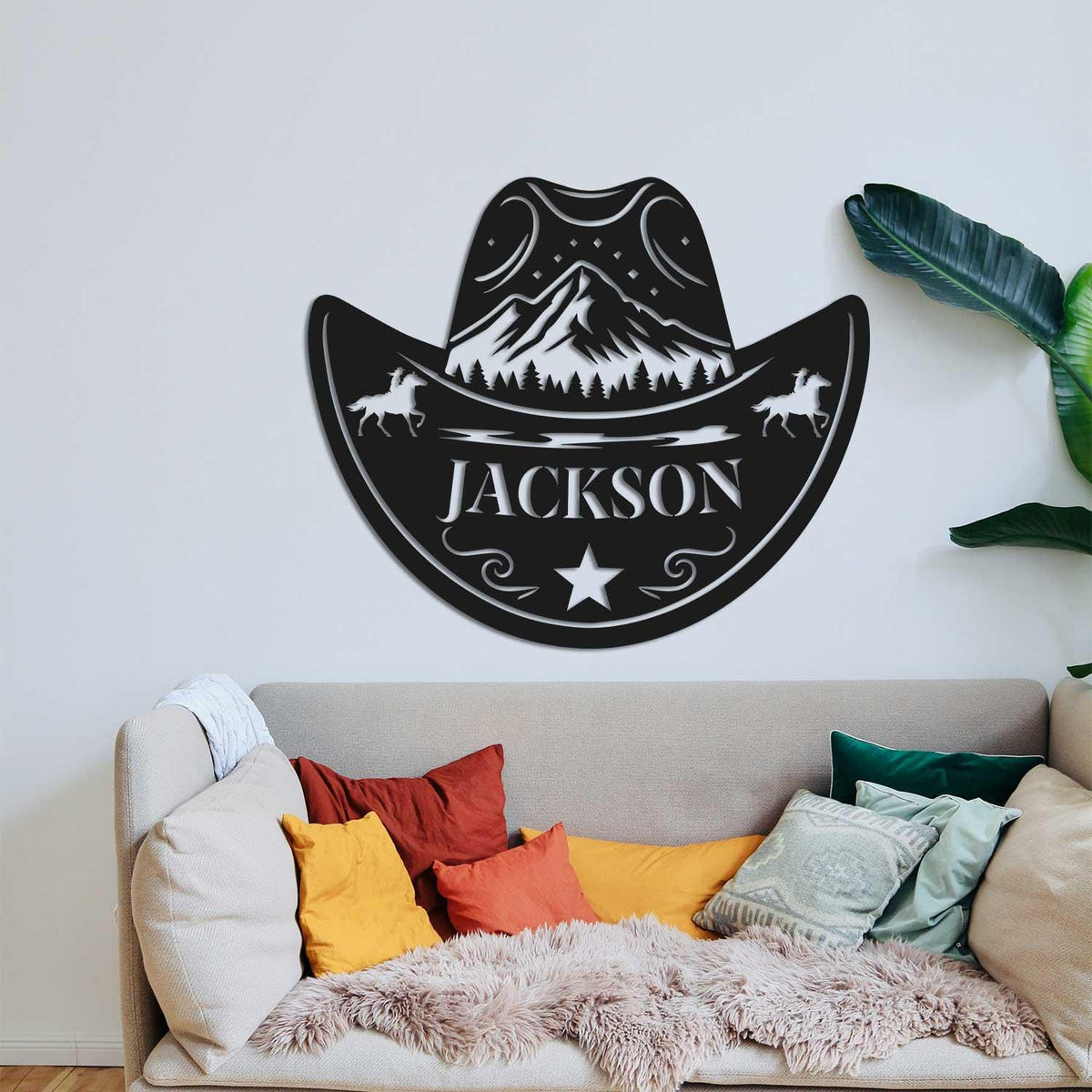 Custom Cowgirl Hat Metal Wall Art Led Light Cowgirl Hat Metal Name Sign Personalized Cowgirl Name Sign Cowgirl Gift