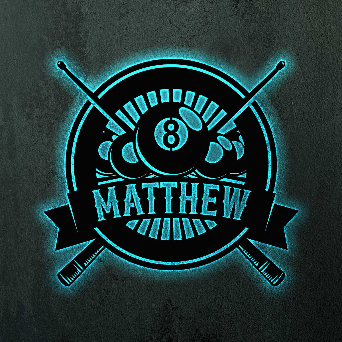 Custom Billiards Metal Wall Art With Led Light Billiard Room Sign Snooker Name Sign Pool Room Decor Birthday Gift Custom Billiard Sign