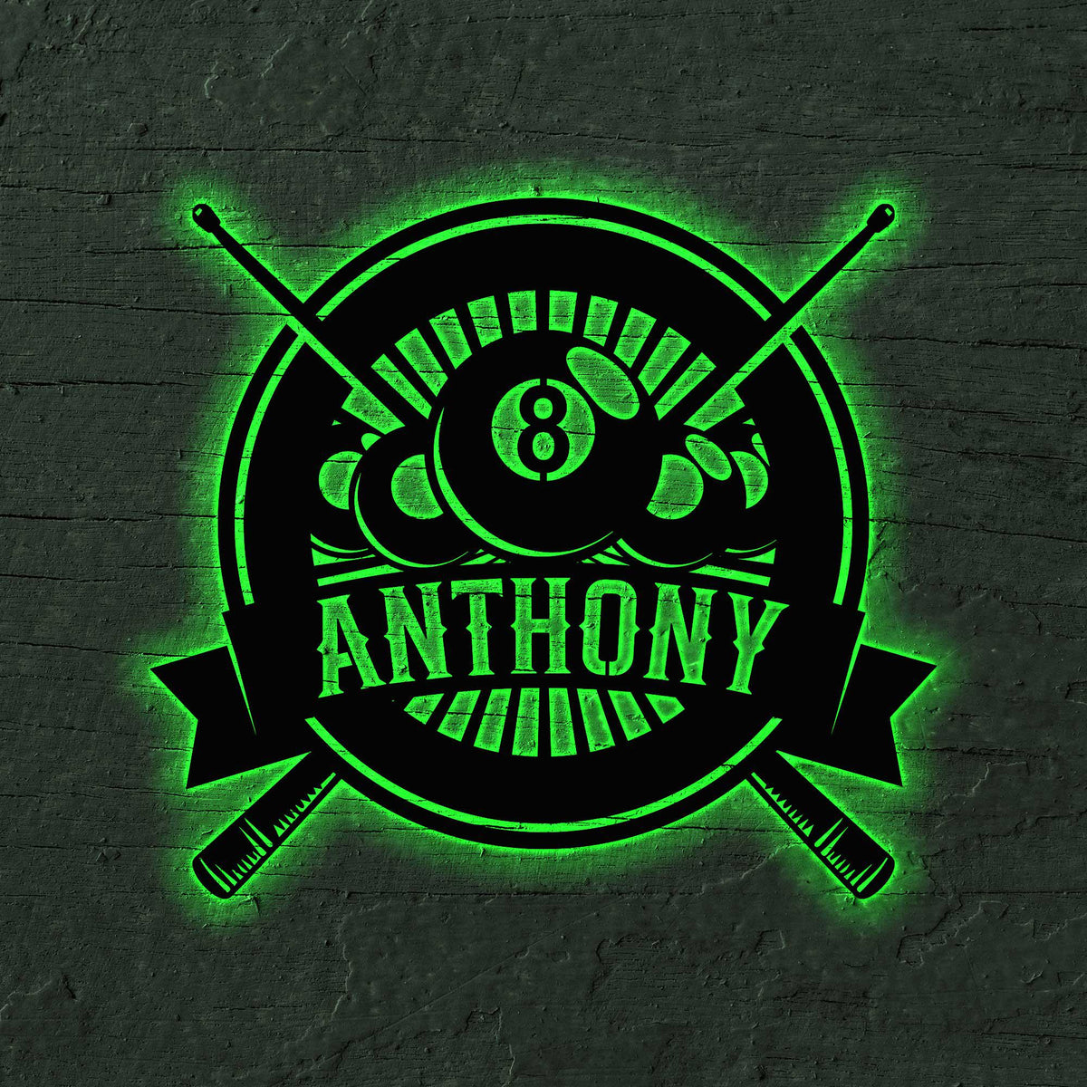 Custom Billiards Metal Wall Art With Led Light Billiard Room Sign Snooker Name Sign Pool Room Decor Birthday Gift Custom Billiard Sign