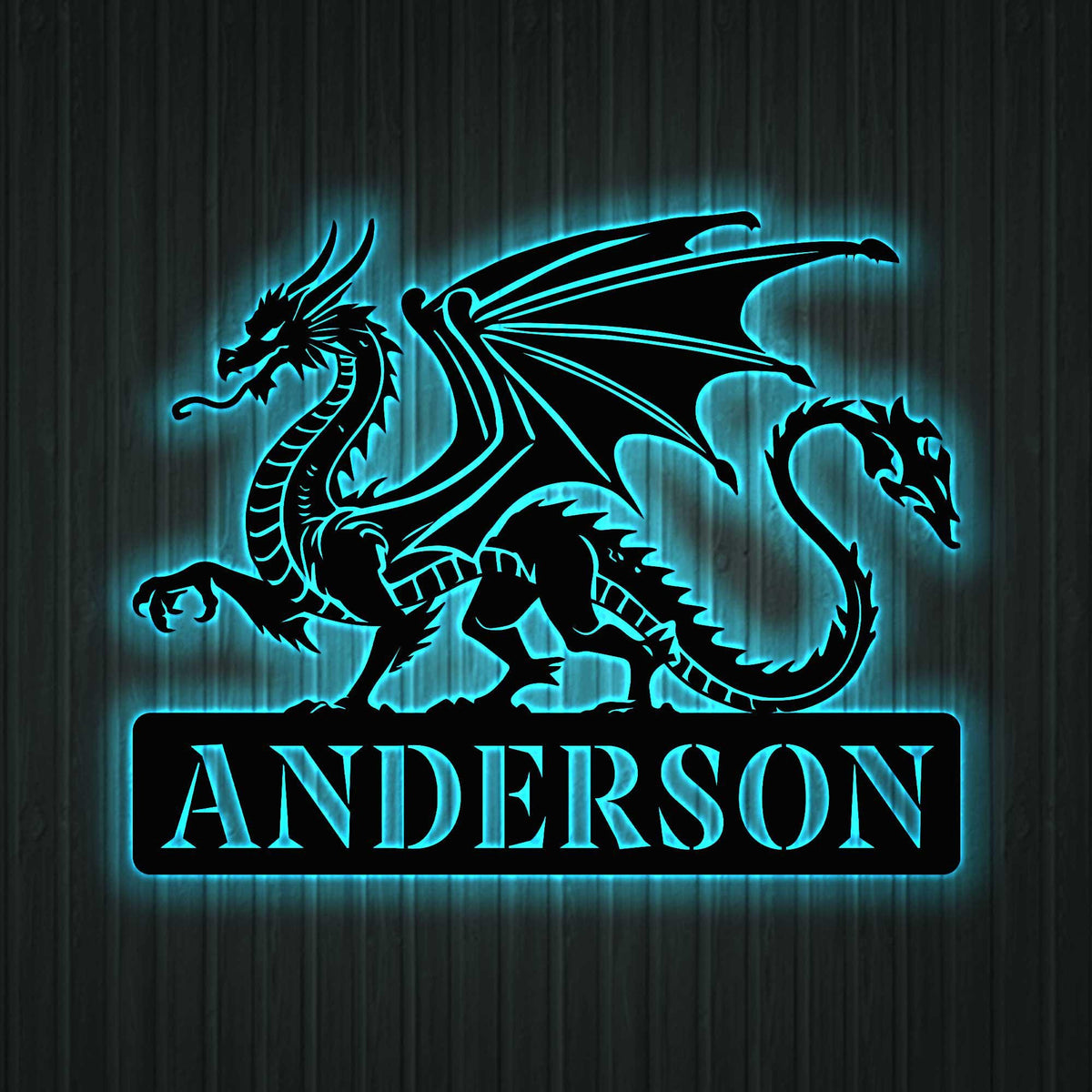 Personalized Dragon Metal Wall Art With Led Lights Dragon Metal Sign Boy Room Decor Dragon Lover Gift Dragon Metal Wall Decor