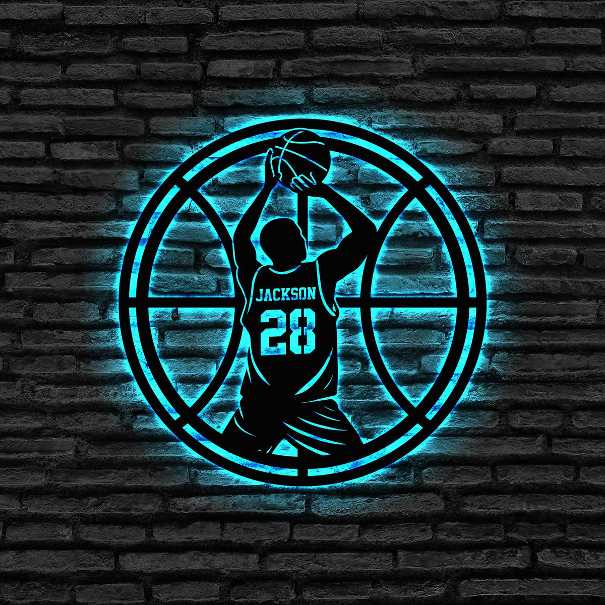Custom Basketball Metal Wall Art With Led Light Personalized Basketball Player Name Sign Basketball Metal Led Decor Basketball Gift