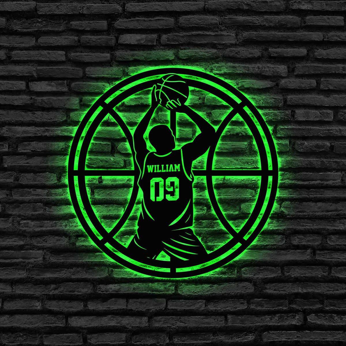 Custom Basketball Metal Wall Art With Led Light Personalized Basketball Player Name Sign Basketball Metal Led Decor Basketball Gift