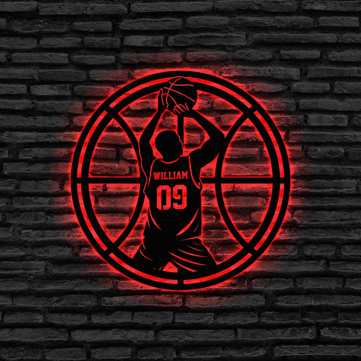 Custom Basketball Metal Wall Art With Led Light Personalized Basketball Player Name Sign Basketball Metal Led Decor Basketball Gift