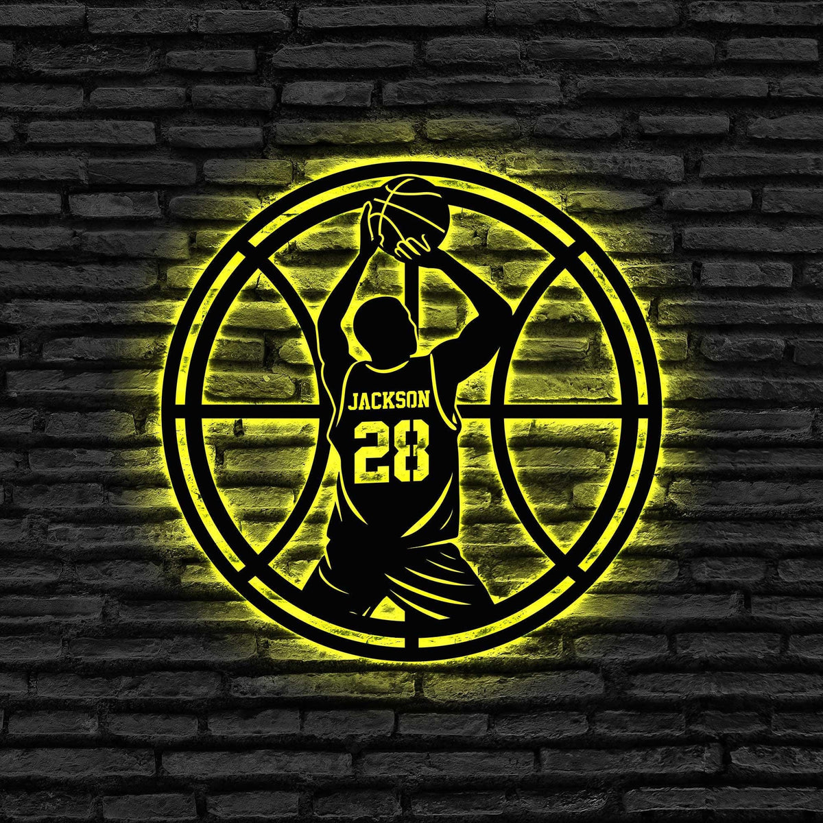 Custom Basketball Metal Wall Art With Led Light Personalized Basketball Player Name Sign Basketball Metal Led Decor Basketball Gift