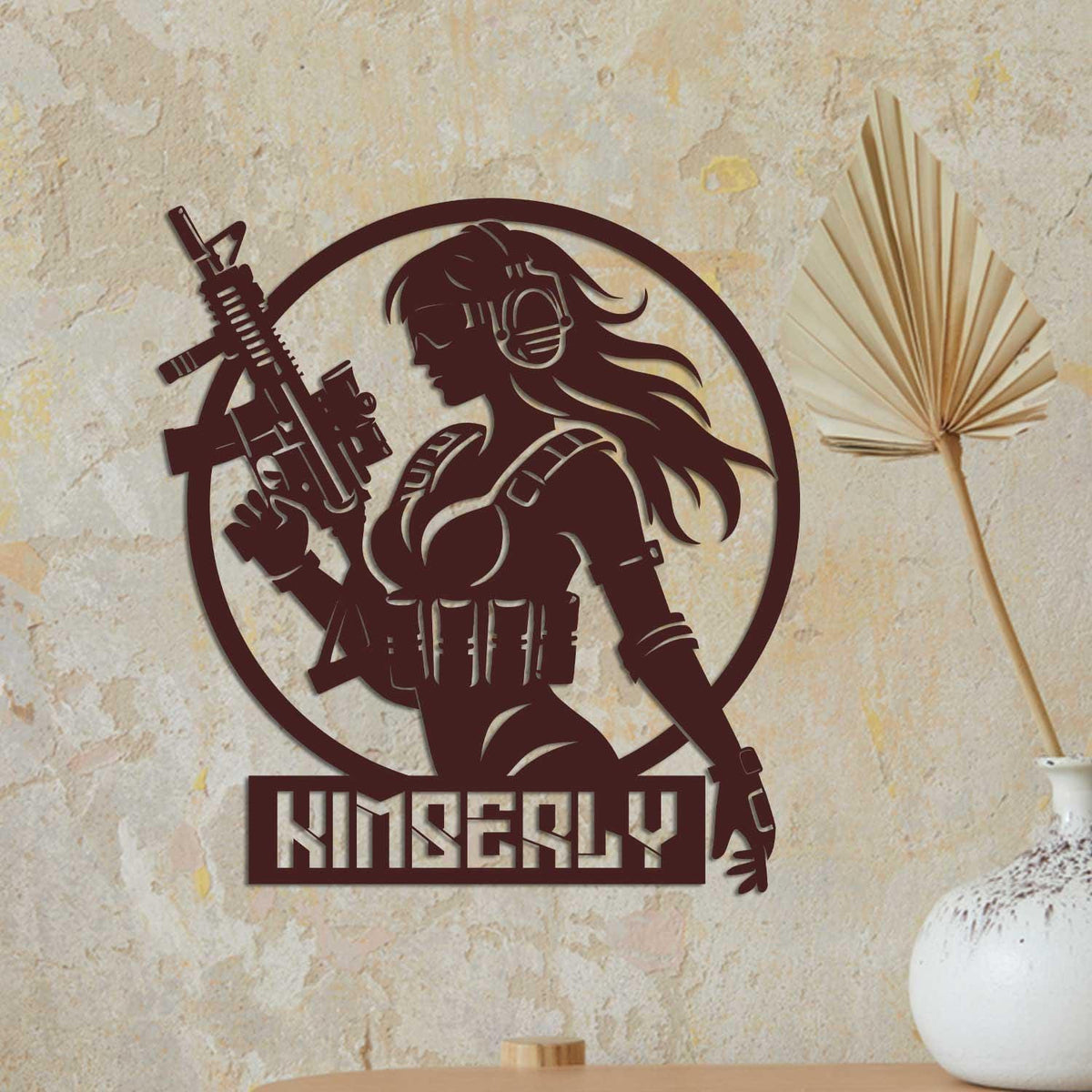 Custom Shooting Metal Wall Art Led Light Personalized Female Shooter Name Sign Home Decor Gift For Girl Gunner Shooting Wall Art