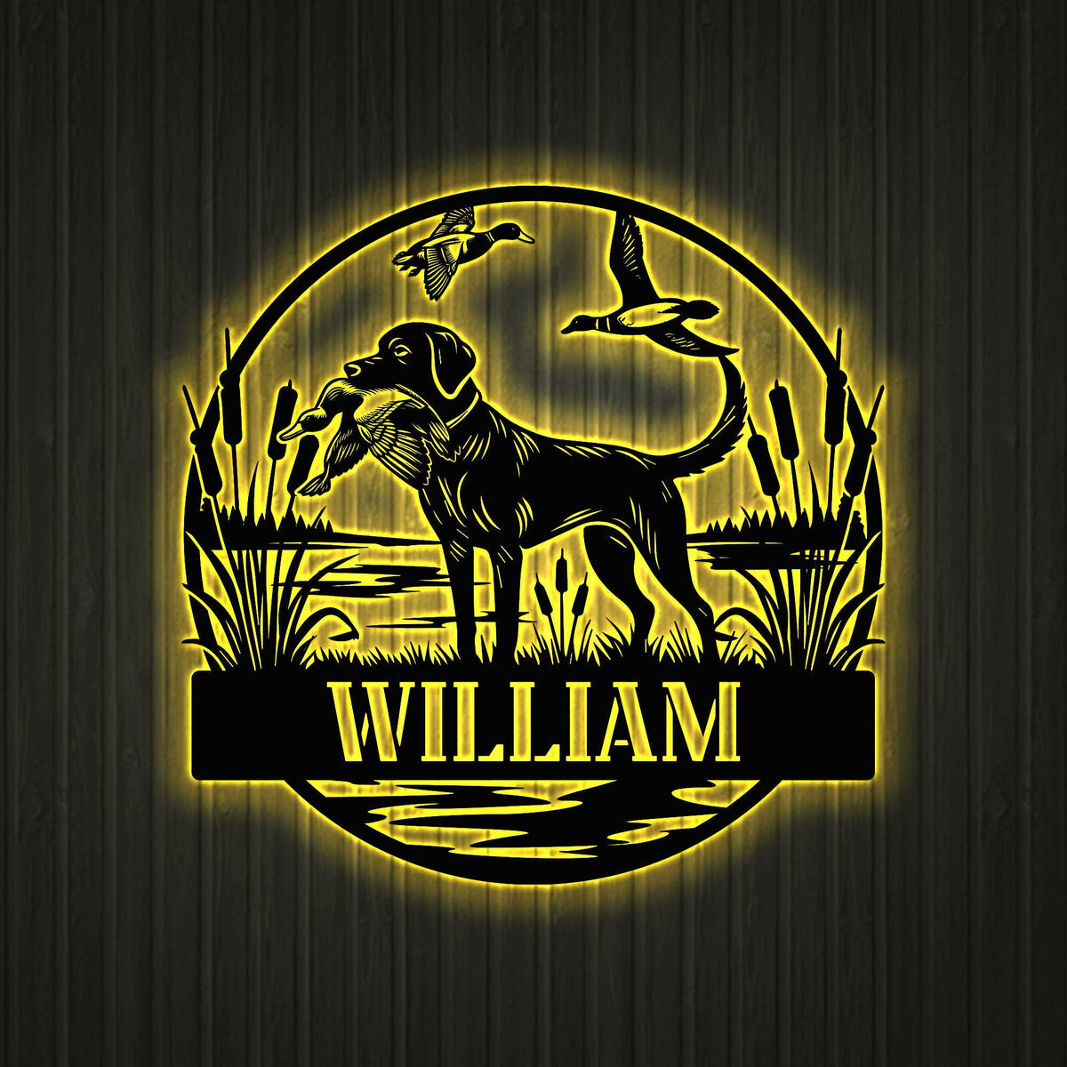 Custom Hunting Dog Metal Wall Art Personalized Dog Hunter Name Sign Decoration For Room Hunting Dog Home Decor Hunting Dog Gift