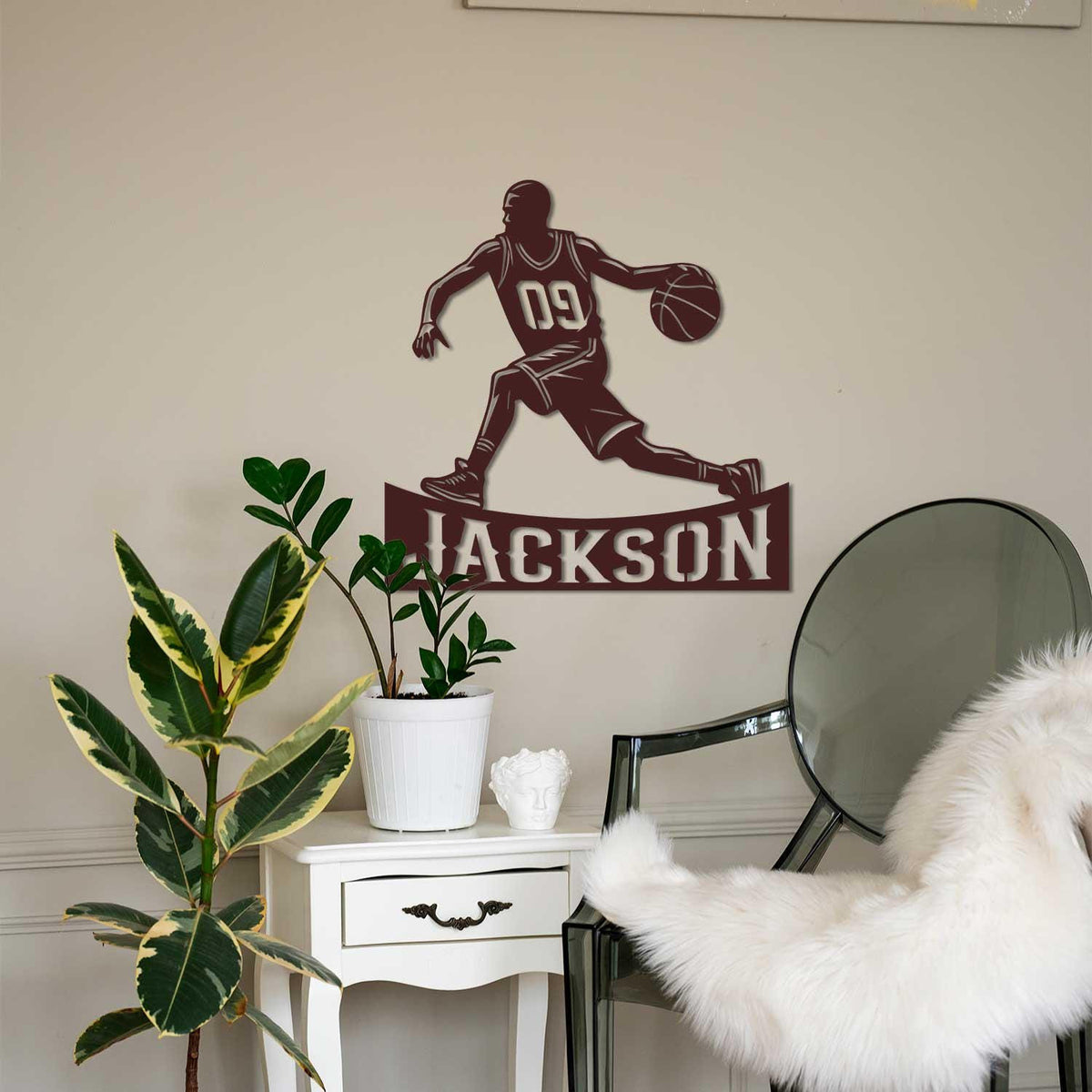 Personalized Basketball Metal Wall Art With Led Light Custom Basketball Player Sign Basketball Metal Sign Basketball Lover Gift
