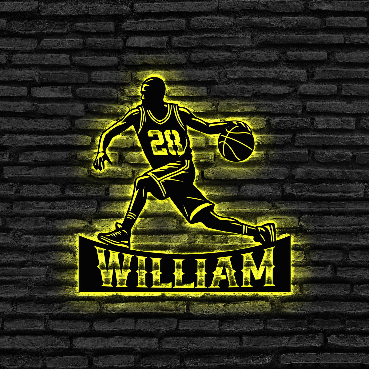 Personalized Basketball Metal Wall Art With Led Light Custom Basketball Player Sign Basketball Metal Sign Basketball Lover Gift