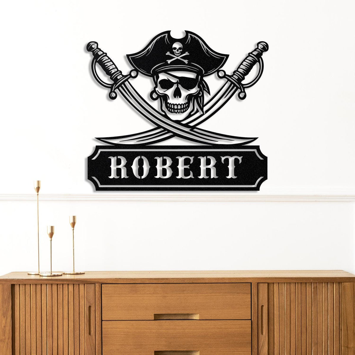 Custom Pirate Skull Metal Sign With Led Lights Personalized Pirate Ship Name Sign Pirate Wall Decor Skull Wall Decor Kids Room Decor