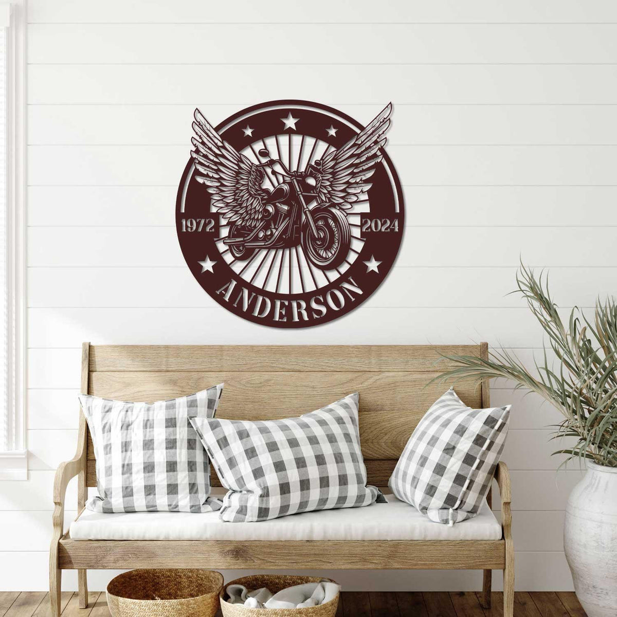 Custom Memorial Motorcycle Metal Sign Biker Memorial Gift Motorcycle With Wings Sign Biker Name Sign Loss Of Loved One Sympathy Gift