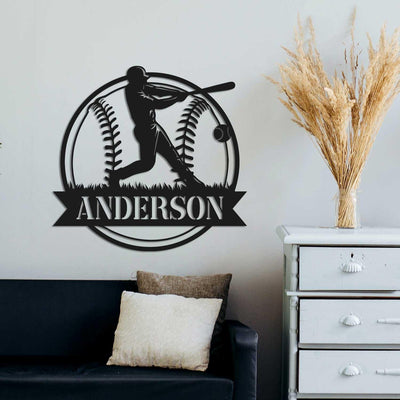 Custom Baseball Metal Sign With Led Lights Baseball Sign Softball Player Name Sign Baseball Wall Art Sport Room Decor