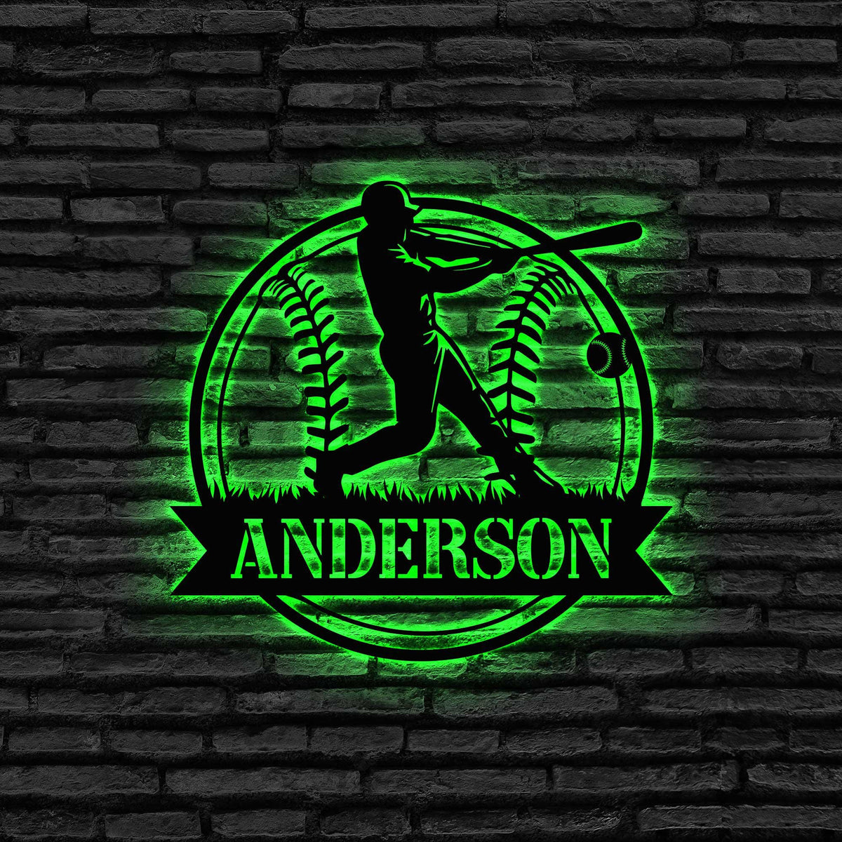 Custom Baseball Metal Sign With Led Lights Baseball Sign Softball Player Name Sign Baseball Wall Art Sport Room Decor