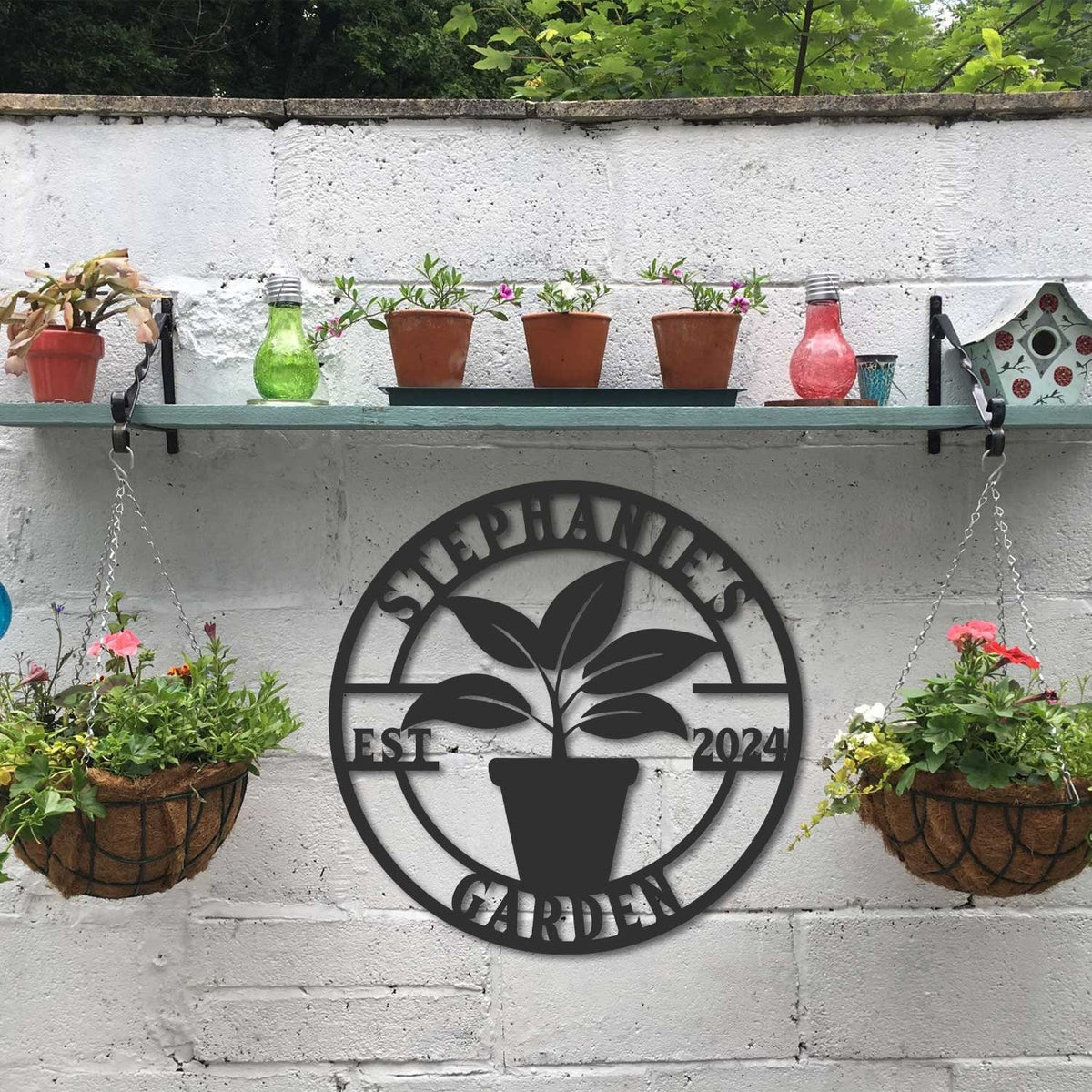 Personalized Metal Garden Sign Tree Pot Sign Garden Stake Gardener Decor Outdoor Garden Sign Greenhouse Sign Gardening Gift