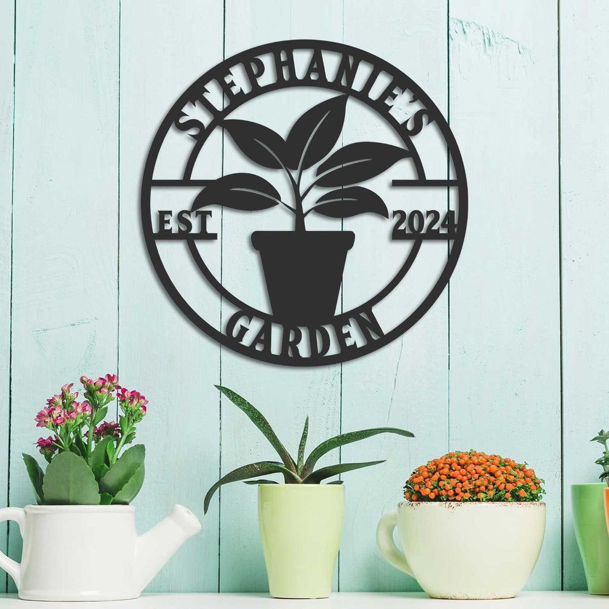 Personalized Metal Garden Sign Tree Pot Sign Garden Stake Gardener Decor Outdoor Garden Sign Greenhouse Sign Gardening Gift