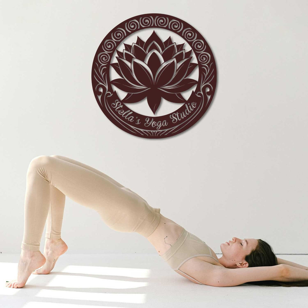 Custom Metal Lotus Yoga Sign Yoga Wall Hangings Yoga Studio Decor Meditation Decor Yoga Lover Gift Business Sign Yoga Studio Art