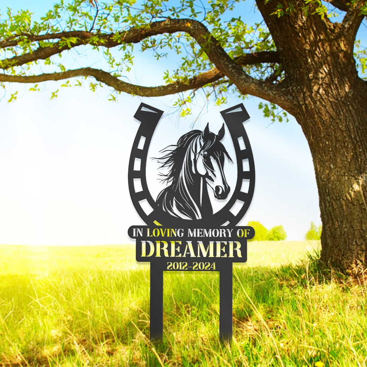 Personalized Horse Memorial Stake Pet Grave Markers Horse Lover Giftsympathy Sign Remembrance Stake Horse Loss Gift Garden Decor
