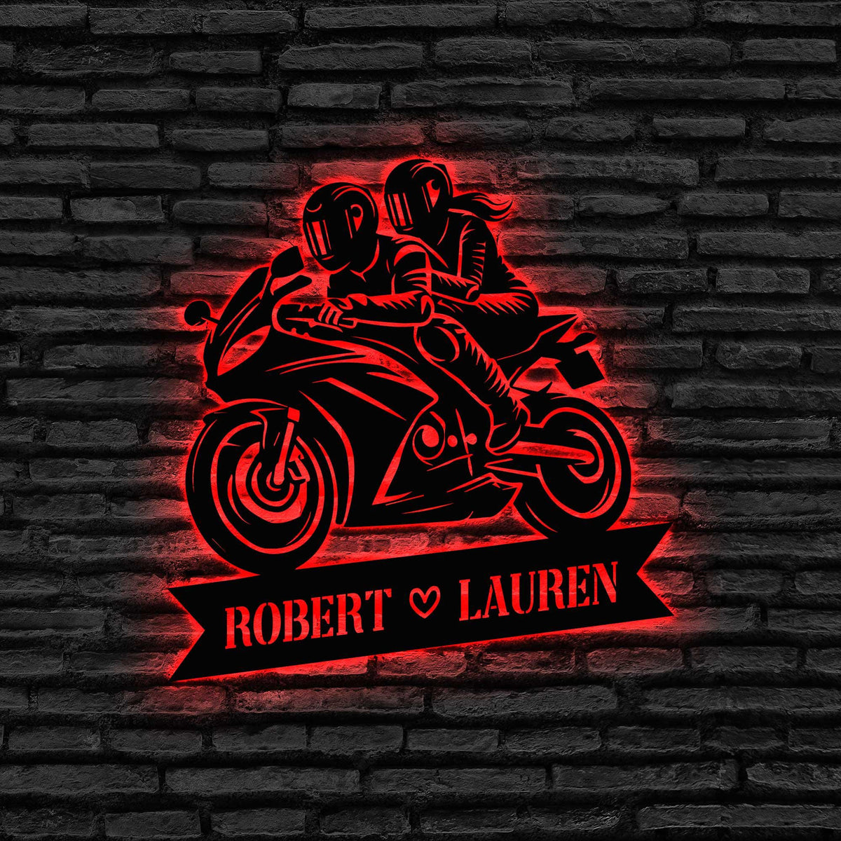 Custom Couple Motorcycle Metal Wall Art Motorcycle Name Sign Decoration Motorcycle Home Decor Custom Motorcycle Wall Art