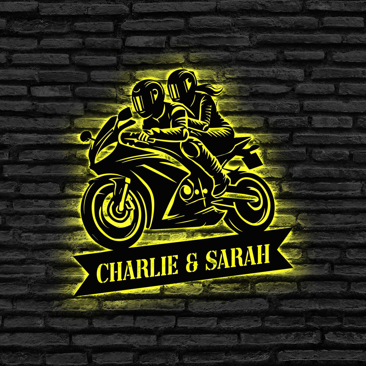 Custom Couple Motorcycle Metal Wall Art Motorcycle Name Sign Decoration Motorcycle Home Decor Custom Motorcycle Wall Art