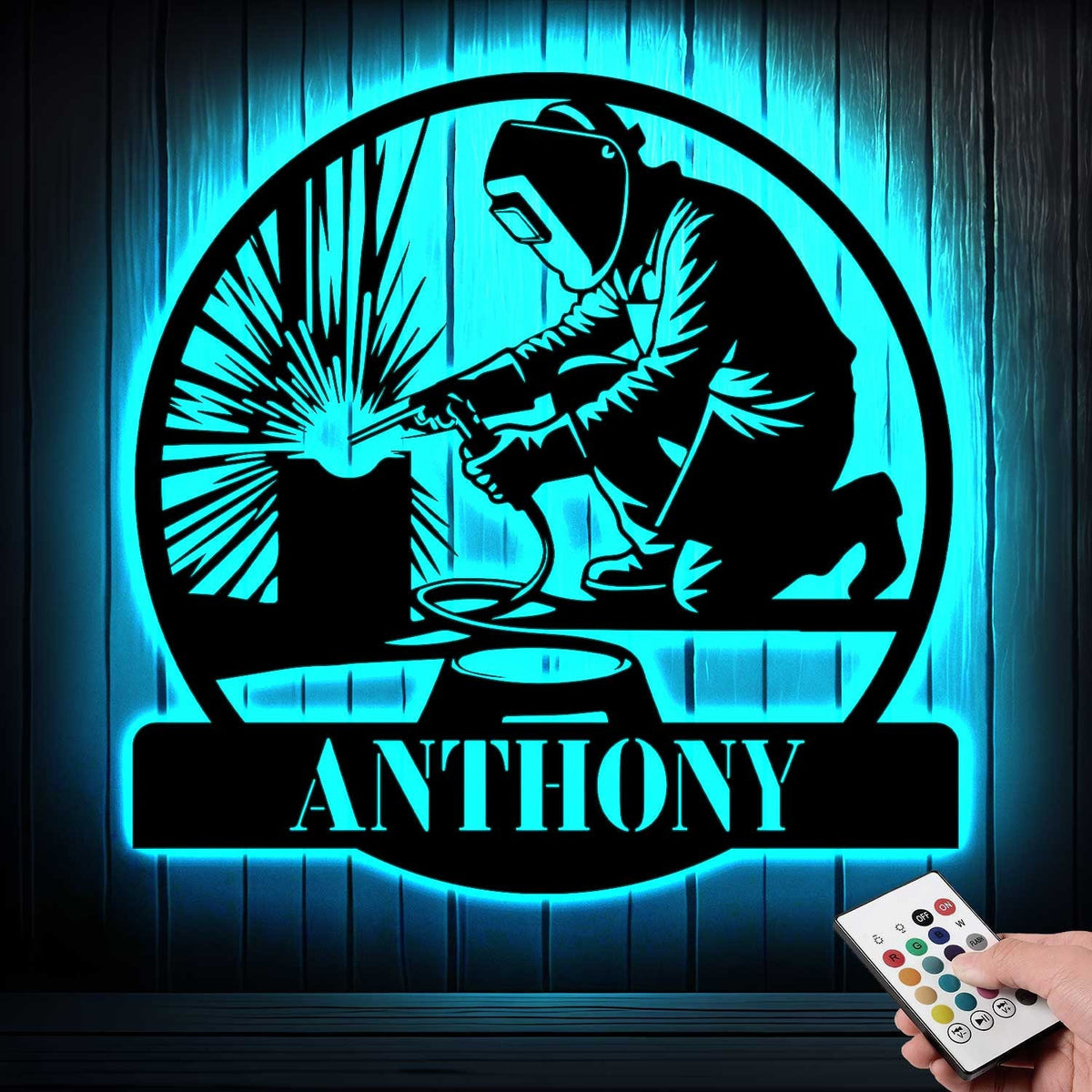 Custom Welder Metal Sign With Led Light Welding Sign Welder Wall Art Personalized Welder Name Sign Welder Gifts Gift For Dad