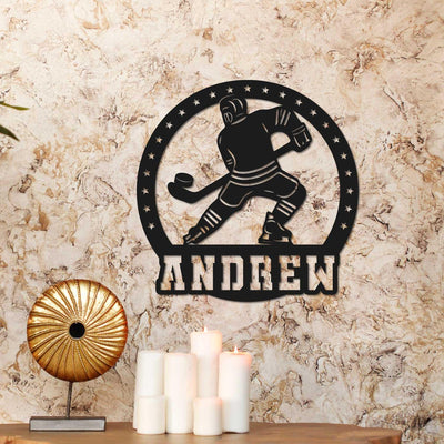 Custom Female Ice Hocey Metal Sign With Led Lights Personalized Hockey Player Name Sign Male Hockey Sign Gift For Hockey Player