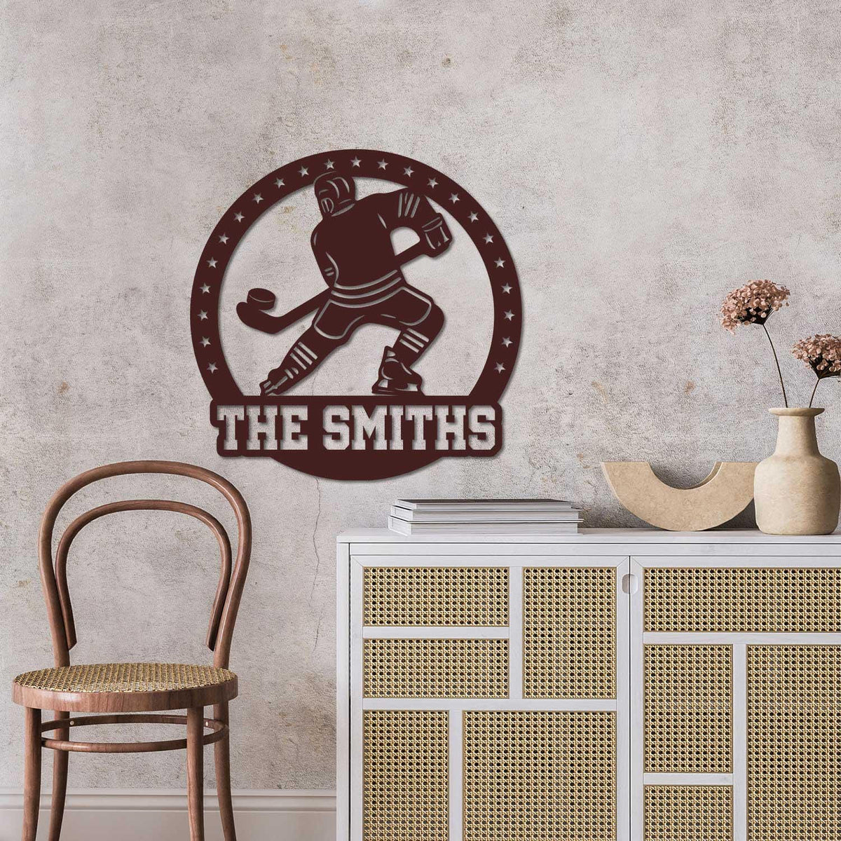 Custom Female Ice Hocey Metal Sign With Led Lights Personalized Hockey Player Name Sign Male Hockey Sign Gift For Hockey Player