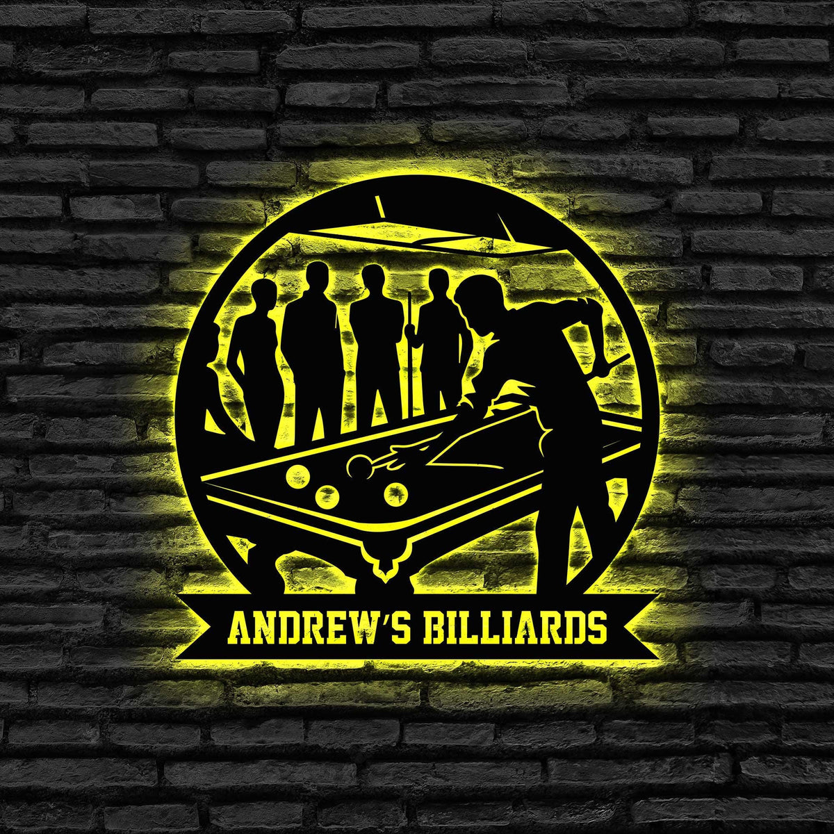 Custom Billiards Name Sign With Led Light Custom Pool Table Sign Billiards Wall Art Game Room Sign Pool Decor Man Cave Sign