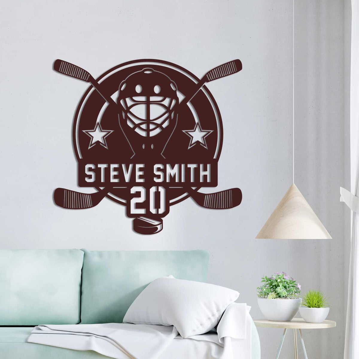 Custom Hockey Sign With Led Light Personalized Name Number Wall Art Led Light Hockey Gifts For Boys Bedroom Gift Hockey Lover