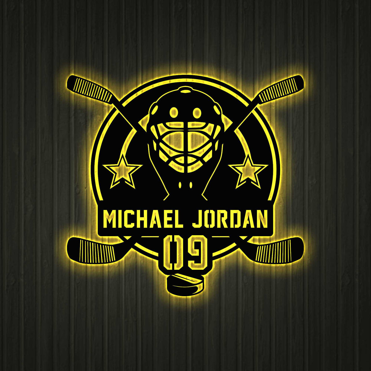 Custom Hockey Sign With Led Light Personalized Name Number Wall Art Led Light Hockey Gifts For Boys Bedroom Gift Hockey Lover