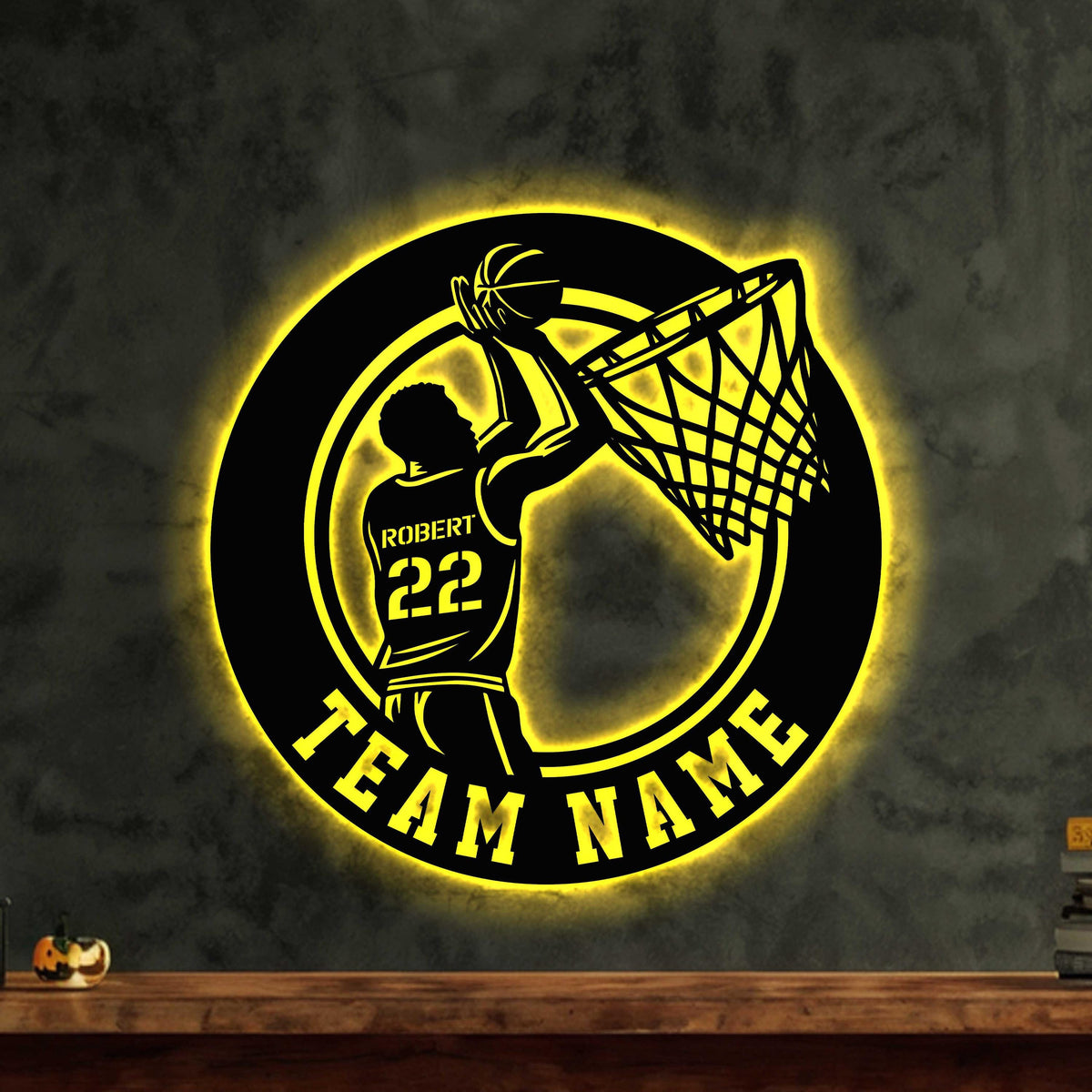 Personalized Basketball Metal Wall Art With Led Light Custom Basketball Player Sign Basketball Metal Sign Basketball Lover Gift