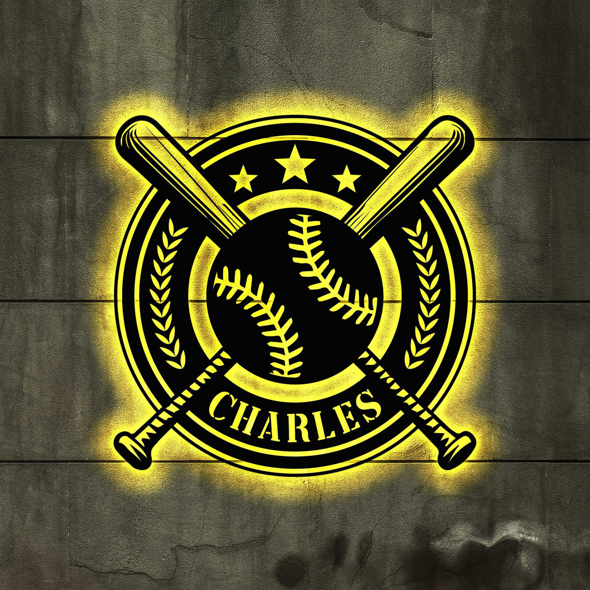 Custom Baseball Metal Sign With Led Lights Baseball Name Sign Baseball Lover Gift Sport Room Decor Kids Nursery Room Decor Gift For Him