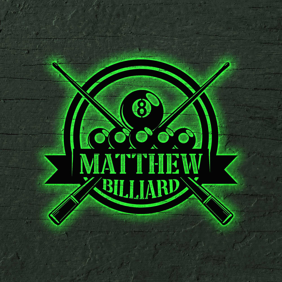 Custom Billiards Metal Sign With Led Light Billiards Player Name Sign Billiards Home Decor Billiards Lover Gift Billiards Metal Wall Art