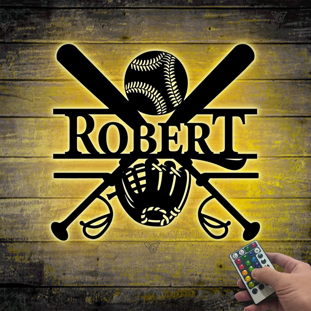 Custom Baseball Metal Sign With Led Lights Baseball Wall Decor Baseball Player Gift Baseball Player Name Sign Birthday Gift For Him