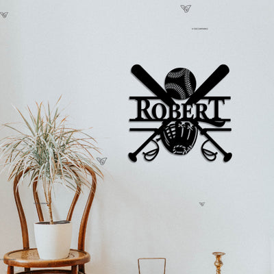 Custom Baseball Metal Sign With Led Lights Baseball Wall Decor Baseball Player Gift Baseball Player Name Sign Birthday Gift For Him