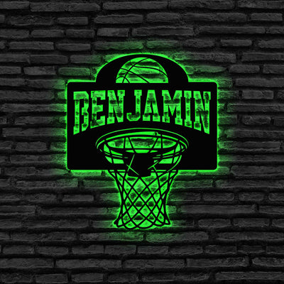 Custom Basketball Metal Wall Art With Led Light Personalized Basketball Decor Basketball Sign Basketball Lover Gift Birthday Gift