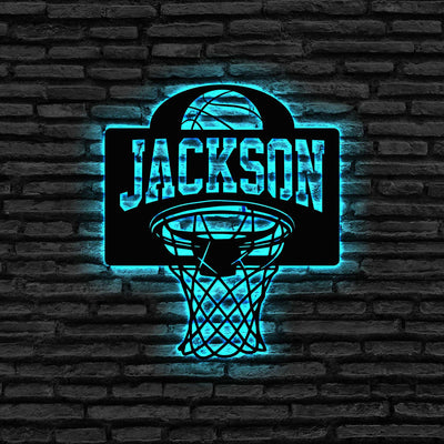 Custom Basketball Metal Wall Art With Led Light Personalized Basketball Decor Basketball Sign Basketball Lover Gift Birthday Gift