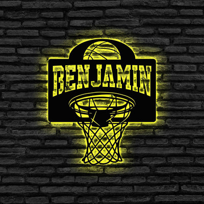 Custom Basketball Metal Wall Art With Led Light Personalized Basketball Decor Basketball Sign Basketball Lover Gift Birthday Gift