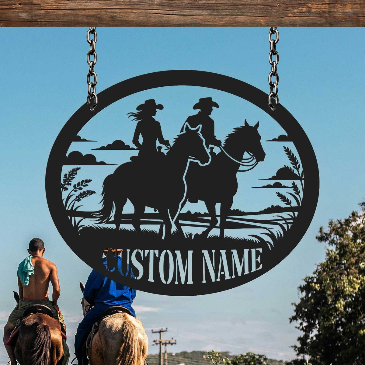 Custom Cowboy Cowgirl Sign Couples Gift Equestrian Sign Western Cowboy Sign Western Cowgirl Sign Ranch Sign Western Decor