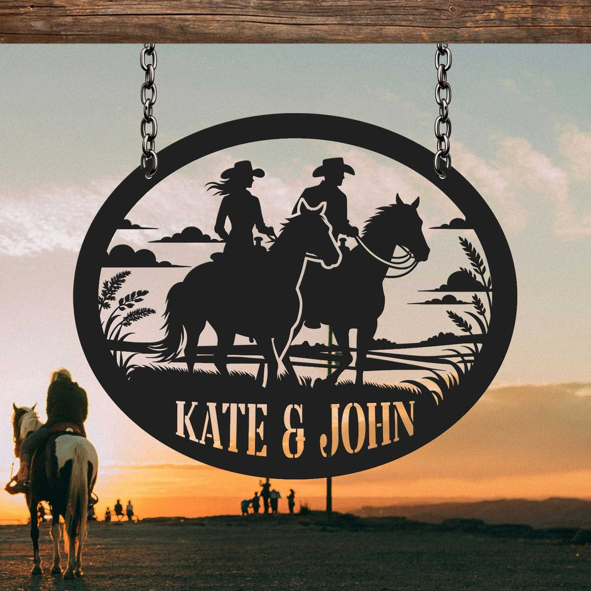 Custom Cowboy Cowgirl Sign Couples Gift Equestrian Sign Western Cowboy Sign Western Cowgirl Sign Ranch Sign Western Decor